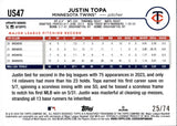 2024 Justin Topa Topps Update Series BLACK BORDER 25/74 #US47 Minnesota Twins