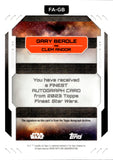 2023 Gary Beadle as Clem Andor Topps Finest Star Wars GREEN REFRACTOR AUTO 61/99 AUTOGRAPH #FA-GB