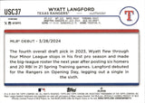2024 Wyatt Langford Topps Chrome ROOKIE PURPLE REFRACTOR 159/250 RC #USC37 Texas Rangers