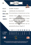 2005 Albert Pujols Leaf Limited TNT BAT JERSEY 04/50 RELIC #12 St. Louis Cardinals