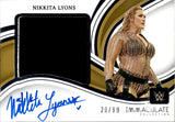 2023 Nikkita Lyons Panini Immaculate WWE PREMIUM JUMBO JERSEY AUTO 20/99 AUTOGRAPH RELIC #PM-NKL NXT
