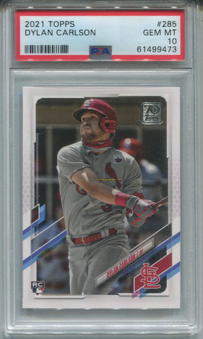 2021 Dylan Carlson Topps Series 1 ROOKIE RC PSA 10 #285 St. Louis Cardinals 9473