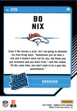 2024 Bo Nix Donruss Optic RATED ROOKIE RC #209 Denver Broncos 2