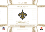 2025 Drew Brees Panini Flawless HOLO GOLD LEGENDARY MATERIALS DUAL LAUNDRY TAG PATCH 06/15 RELIC #LM-DBS New Orleans Saints