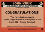 2021 John Kruk Topps 1986 DESIGN BLACK AUTO 029/199 AUTOGRAPH #86A-JKR Philadelphia Phillies