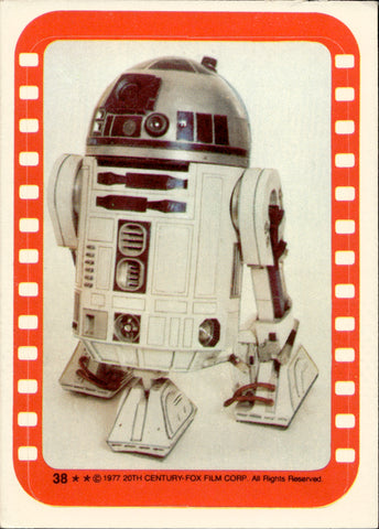 1977 R2-D2 (Kenny Baker) Topps Star Wars STICKER #38 2