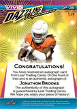 2024 Jonathon Brooks Leaf Vivid DAZZLING PERFORMERS ROOKIE BLACK MOJO AUTO 1/5 AUTOGRAPH RC #DP-JB1 Carolina Panthers