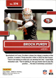 2022 Brock Purdy Panini Donruss RED PRESS PROOF ROOKIE RC #374 San Francisco 49ers
