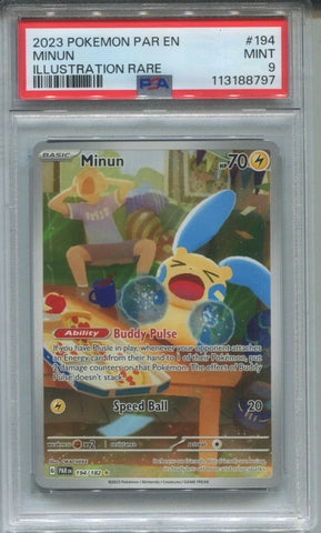 2023 Minun Pokemon Paradox Rift ILLUSTRATION RARE PSA 9 #194 8797
