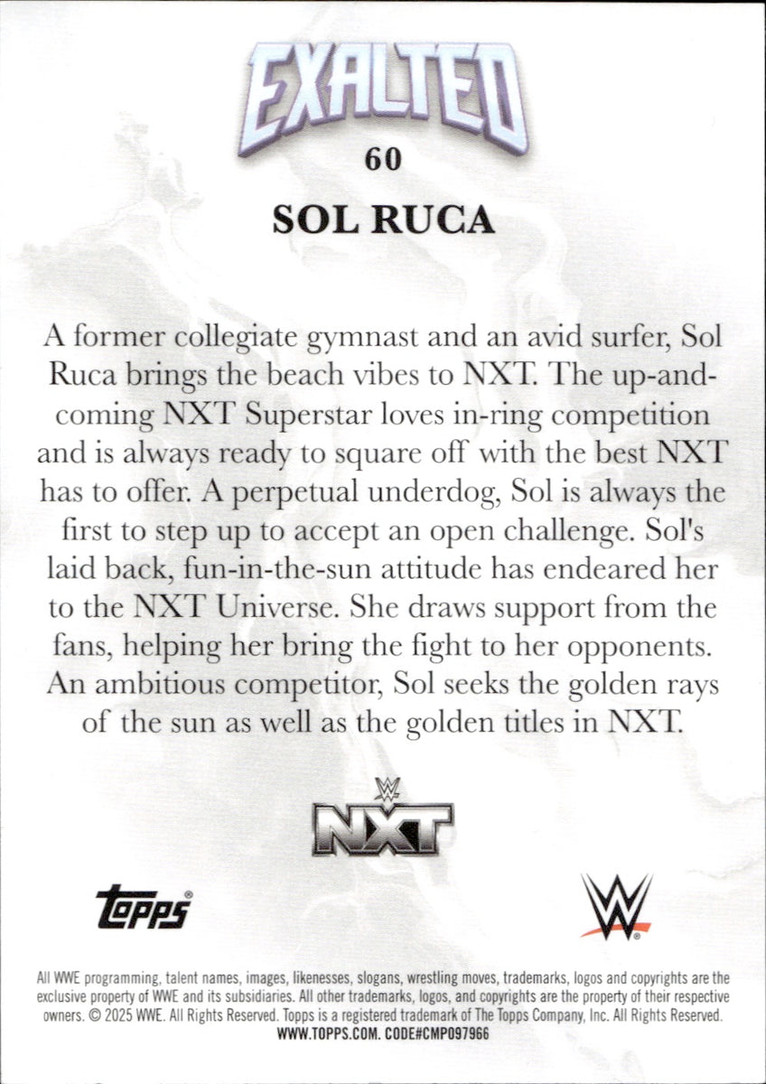 Sol Ruca Topps 2025 Sol Ruca Topps Exalted BLUE 17/25 #60 Monday Night Raw