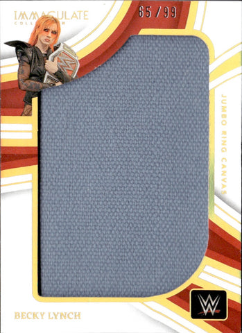 2023 Becky Lynch Panini Immaculate JUMBO RING CANVAS 65/99 RELIC #JR-BLY Monday Night Raw