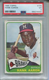 1965 Hank Aaron Topps PSA 3 #170 Milwaukee Braves HOF 4444
