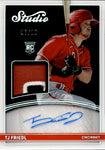 2022 TJ Friedl Panini Chronicles Studio BLACK ROOKIE PATCH AUTO SSP 07/10 AUTOGRAPH RELIC #SMS-TJ Cincinnati Reds