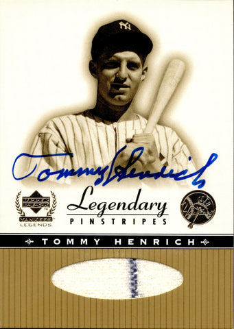 2000 Tommy Henrich Upper Deck Yankees Legends LEGENDARY PINSTRIPES JERSEY AUTO AUTOGRAPH RELIC #TH-A New York Yankees