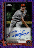 2025 Michael McGreevy Topps Chrome ROOKIE PURPLE SPECKLE AUTO 235/299 AUTOGRAPH RC #RA-MMC St. Louis Cardinals