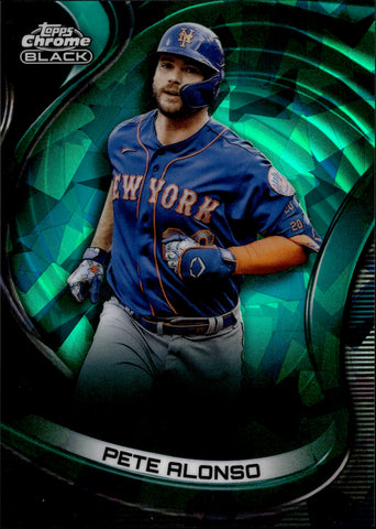 2022 Pete Alonso Topps Chrome Black GREEN ATOMIC REFRACTOR 52/99 #27 New York Mets