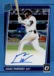 2021 Isaac Paredes Donruss Optic RATED ROOKIE SKY BLUE AUTO 17/35 AUTOGRAPH #RRS-IP Detroit Tigers