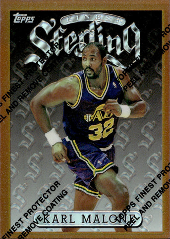 1996-97 Karl Malone Topps Finest REFRACTOR #52 Utah Jazz HOF