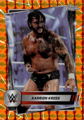 2025 Karrion Kross Topps Chrome WWE ORANGE GEOMETRIC REFRACTOR 19/25 #192 Monday Night Raw
