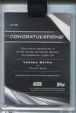 2023 Varada Sethu as Cinta Kaz Autograph Topps Star Wars Chrome Black #A-VS AUTO CHROME BLACK