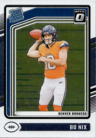 2024 Bo Nix Donruss Optic RATED ROOKIE RC #209 Denver Broncos 2