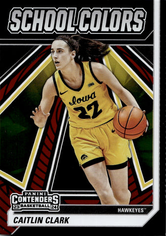 2024 Caitlin Clark Panini Collection CONTENDERS SCHOOL COLORS ROOKIE RC #SC3 Indiana Fever
