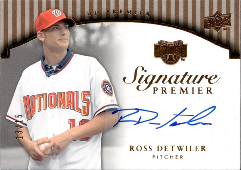 2008 Ross Detwiler Upper Deck Premier SIGNATURE PREMIER AUTOGRAPH AUTO 13/15 #SP-RD Washington Nationals