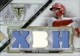 2021 Rhys Hoskins Topps Triple Threads TRIPLE JERSEY 01/36 RELIC #TTR-RH4 Philadelphia Phillies