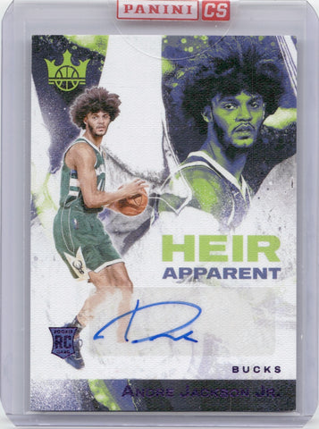 2023-24 Andre Jackson Jr. Panini Court Kings VIOLET ROOKIE HEIR APPARENT AUTO 28/29 AUTOGRAPH #HA-AJJ Milwaukee Bucks