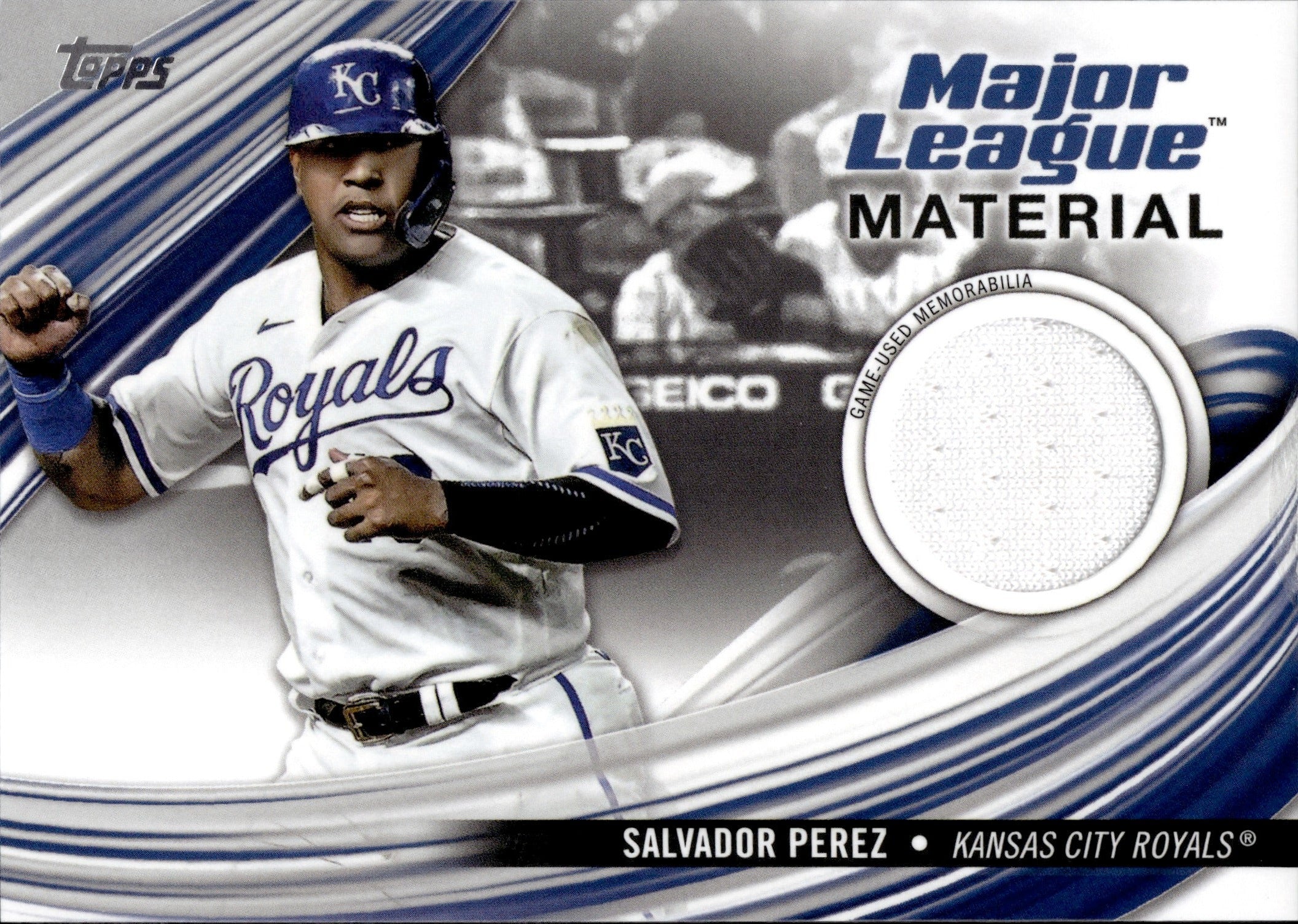 Salvador Perez Game Worn Jersey Baseball Card