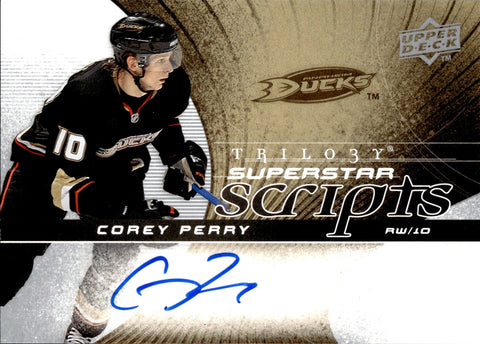 2008-09 Corey Perry Upper Deck Trilogy SUPERSTAR SCRIPTS AUTO AUTOGRAPH #SS-CP Anaheim Ducks