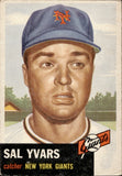 1953 Sal Yvars Topps #11 New York Giants BV $50