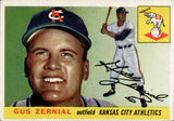 1955 Gus Zernial Topps #110 Kansas City Athletics BV $25