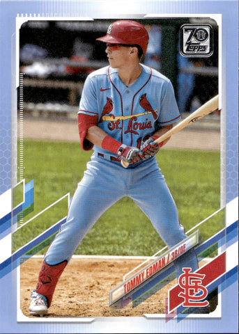 2021 Tommy Edman Topps Series 1 LIGHT BLUE BORDER 15/50 #314 St. Louis Cardinals