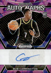 2024 Bub Carrington Panini Prizm Draft Picks PURPLE CRACKED ICE ROOKIE AUTO 39/99 #DPA-CCG Washington Wizards
