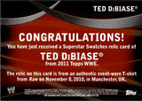 2011 Ted DiBiase Topps WWE SUPERSTAR SWATCH SHIRT RELIC #NA Monday Night Raw