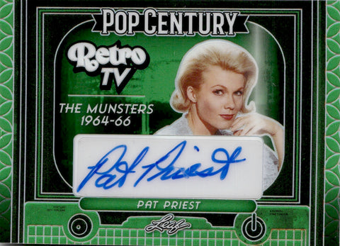 2024 Pat Priest Leaf Pop Century RETRO TV GREEN AUTO 4/4 AUTOGRAPH #RTV-PP1 The Munsters
