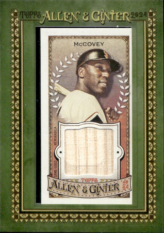 2024 Willie McCovey Topps Allen & Ginter MINI FRAMED BAT RELIC #MFR-WM San Francisco Giants HOF 2