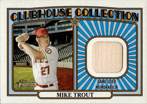 2021 Mike Trout Topps Heritage CLUBHOUSE COLLECTION BAT RELIC #CCR-MT Anaheim Angels