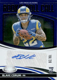 2024 Blake Corum Panini Certified BLUE ETCH ROOKIE ROLL CALL AUTO 19/20 AUTOGRAPH RC #RRC-BCM Los Angeles Rams
