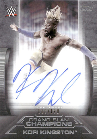 2021 Kofi Kingston Topps WWE Undisputed GRAND SLAM CHAMPIONS AUTO 080/199 AUTOGRAPH #GA-KK Monday Night Raw