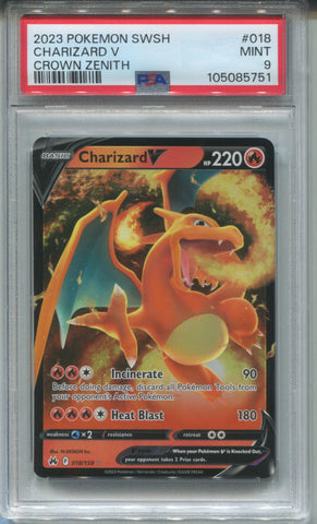 2023 Charizard V Pokemon Sword & Shield CROWN ZENITH PSA 9 #018 5751