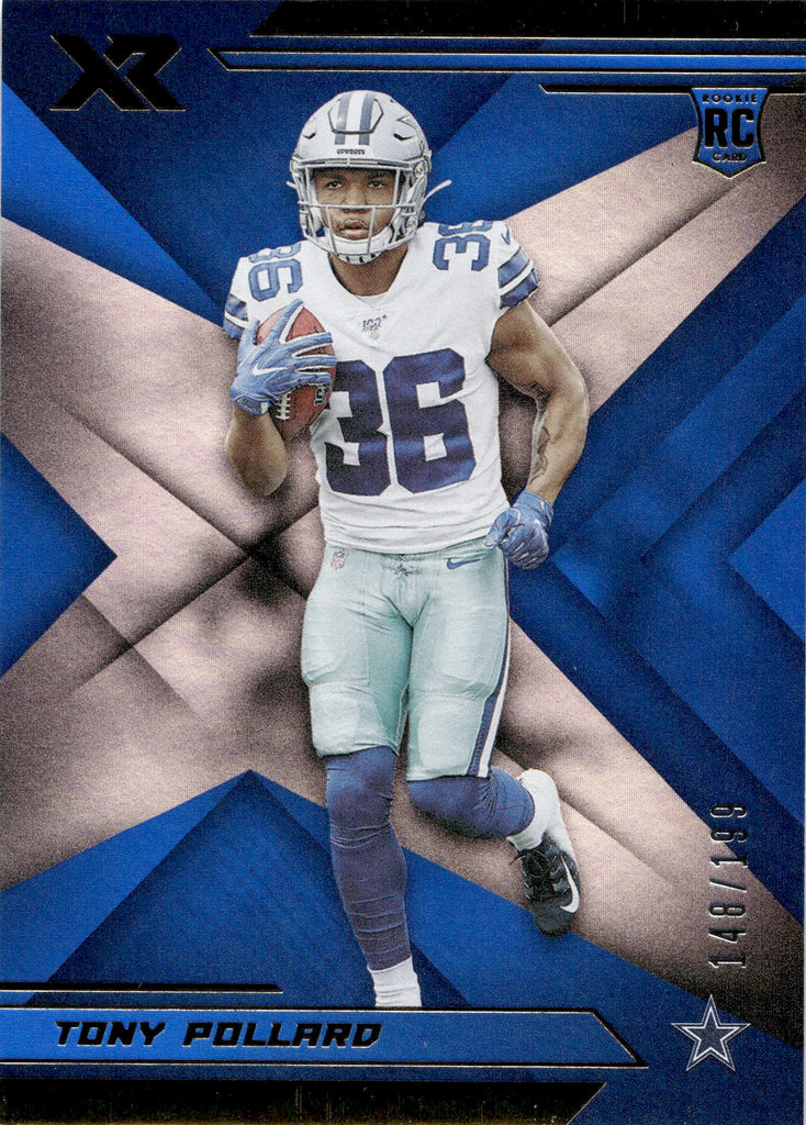 2019 Tony Pollard Panini XR BLUE ROOKIE 148/199 RC #135 Dallas Cowboys