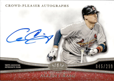 2012 Allen Craig Topps Tier One CROWD PLEASER AUTO 045/299 AUTOGRAPH #CP-AC1 St. Louis Cardinals