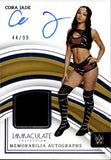 2024 Cora Jade Panini Immaculate WWE SHIRT AUTO 44/99 AUTOGRAPH RELIC #MA-CJD NXT