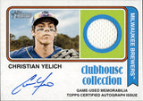 2023 Christian Yelich Topps Heritage CLUBHOUSE COLLECTION JERSEY AUTO JERSEY NUMBER 22/25 AUTOGRAPH RELIC #CCAR-CY Milwuakee Brewers
