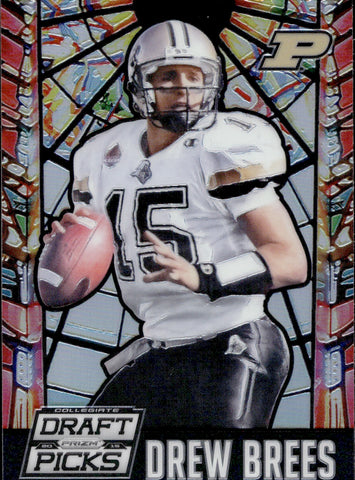 2015 Drew Brees Panini Prizm Draft Picks STAINED GLASS #20 New Orleans Saints