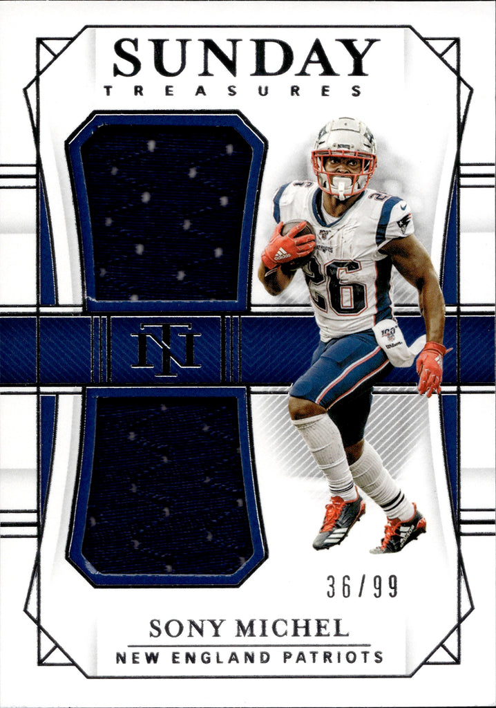 2019 Sony Michel Panini National Treasures SUNDAY TREASURES DUAL JERSE