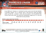 2015 Francisco Lindor Topps Update Series ROOKIE RC #US82 Cleveland Indians 1