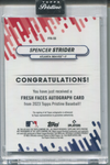 2023 Spencer Strider Topps Pristine FRESH FACES AUTO AUTOGRAPH #FFA-SS Atlanta Braves